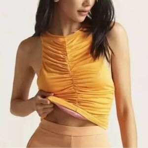 🦋NWT! ANTROPOLOGIE PILCRO Ruched Pulled over Reversible TankTop Size Small